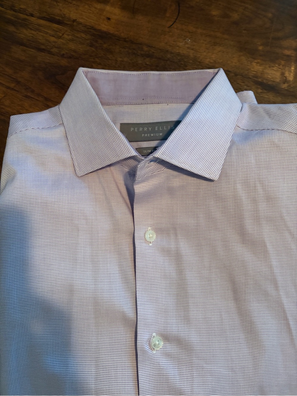 Perry Ellis Men’s Light Lavender Micro-Check Dress Shirt